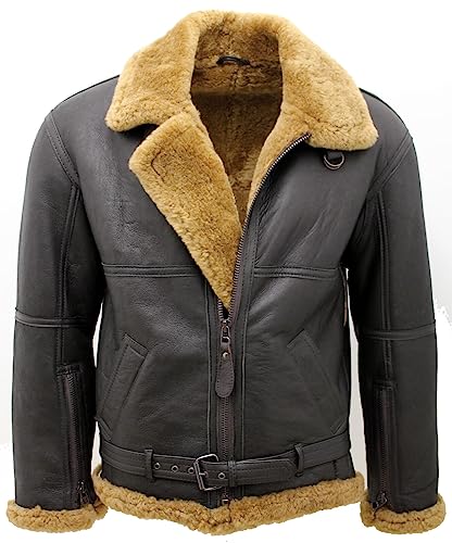 Piumini Air sotto il braccio Infinity Uomo Marrone RAF Giacca in pelle volante in vero montone S
