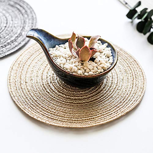 12PCs Round Woven Placemats,Table Place Mats and Coasters Sets - Non slipHeat Resistant Washable Tableware Round Dining Table Mats - Image 3