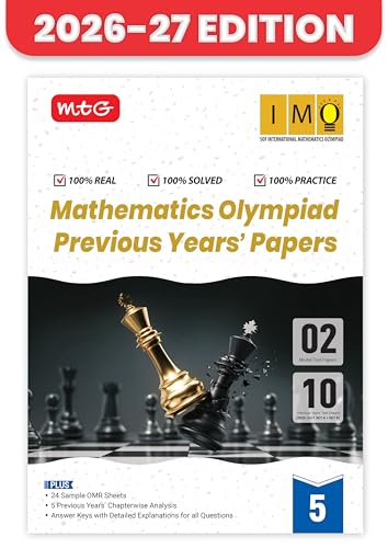 Image of MTG IMO Olympiad 10 Previous Years Papers Class 5 Mathematics (2025-2021 Set A & B) - Model Test Papers with 24 Sample OMR Sheets | PYQ Book For SOF Olympiad 2026-27 Exam