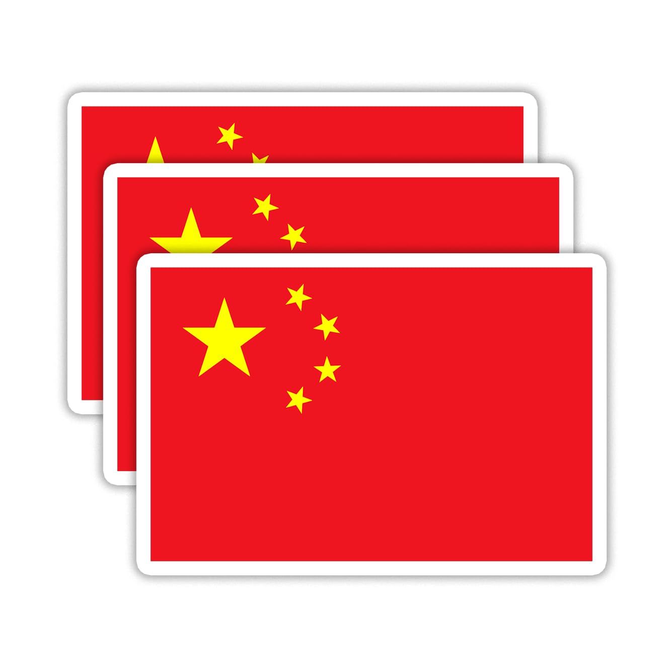 (3PCS) China Flag stickers, Countries Flag Stickers - Waterproof Vinyl Decals For Laptops, Tumblers, Water Bottles, Books, Scrapbooks, Size 3 x 2 Inch