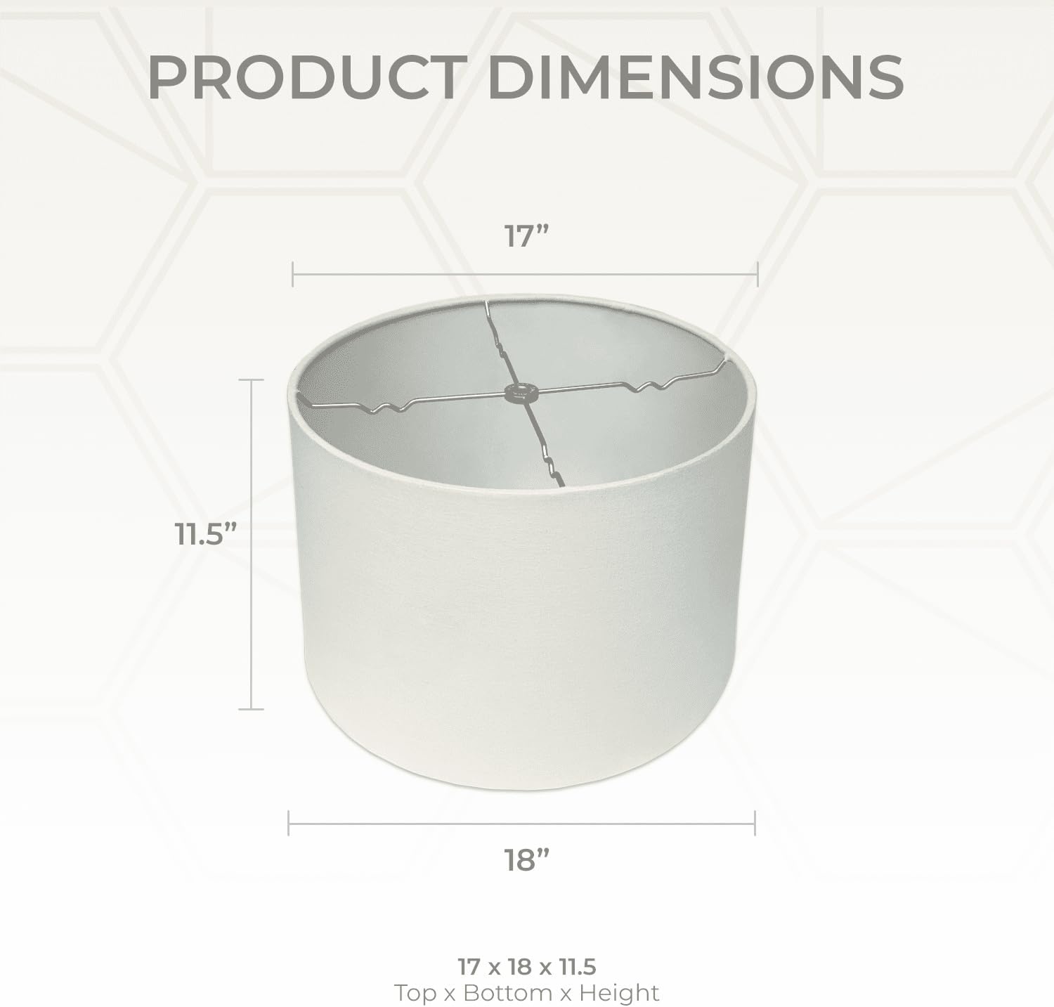 Condition photo showing New/Like New for royal designs, inc. hb-610-18lneg shallow drum hardback lamp shade, 17 x 18 x 11.5, linen eggshell 17 x 18 x 11.5 linen eggshell