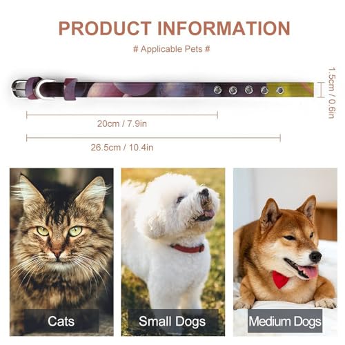 Collier réglable chiens et chats finition soignée teinte Raisins du désert