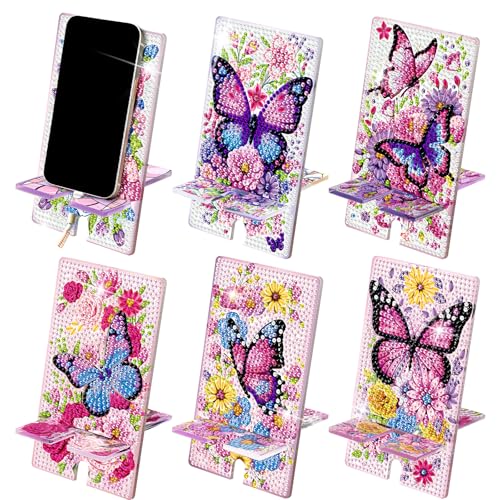 Support de téléphone fleurs strass Saillong pour bureau et maison