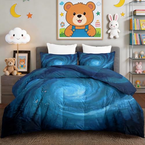 Manta sin funda de 155 x 220 cm cálida y suave con diseño azul 4
