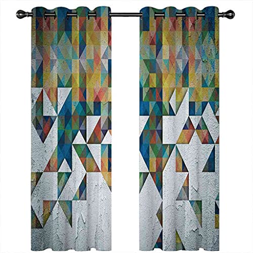 Rideau occultant à oeillets motif géométrique rétro 200x160 cm - 5