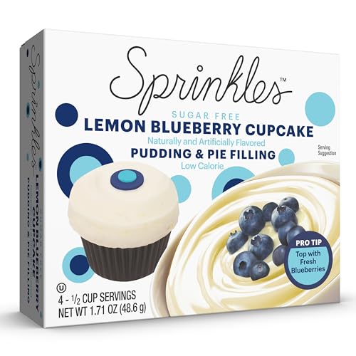 Sprinkles Lemon Blueberry Cupcake Sugar-Free Instant Pudding Mix, 4 Servings, 1.71 oz Box