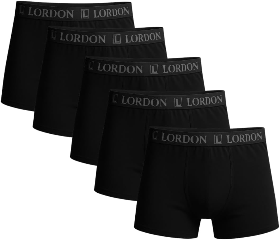 Kit 5 Cuecas Boxer Masculinas Pretas Microfibra Básicas Confortável Tecido Leve