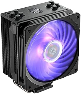 Cooler Master Hyper 212 Black Edition RGB CPU Air Cooler, SF120R RGB Fan, Anodized Gun-Metal Black, Brushed Nickel Fins, 4 Copper Direct Contact Heat Pipes for AMD Ryzen/Intel LGA1200/1151