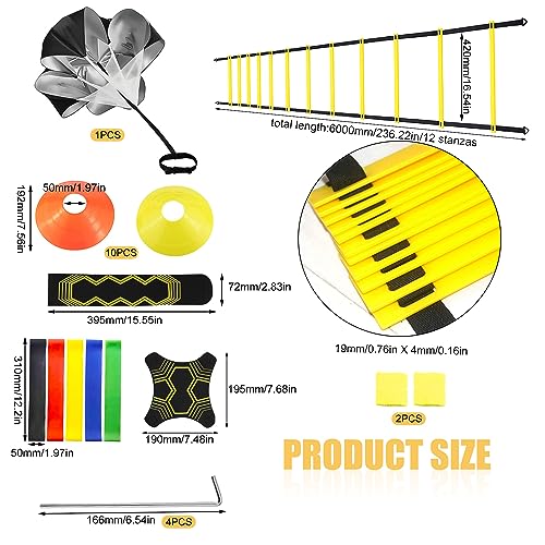 21Pcs Échelle de Rythme Entrainement Football Foot Accessoires Kit d'entraînement – Image 3