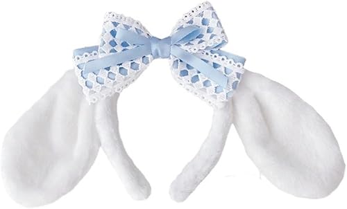 Diadema de orejas de conejo peludas, diadema de orejas de conejo, cachorro, diadema para niñas y mujeres, disfraz de cosplay