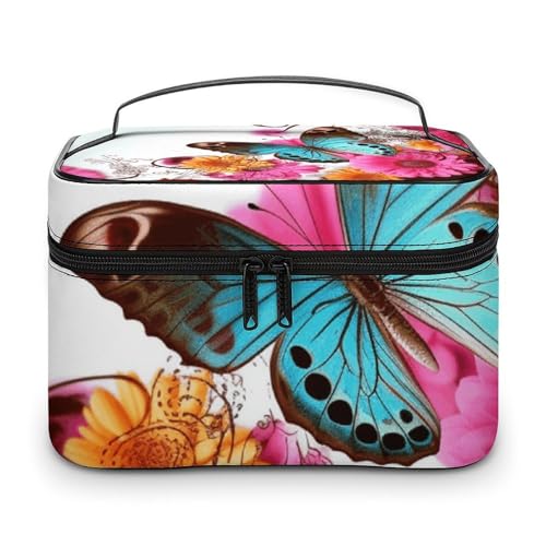 Bolsa de cosméticos con flores coloridas, el regalo ideal y práctico para viajeras frecuentes
