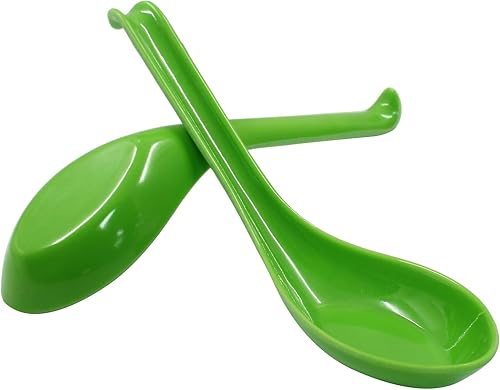Miniatura 62 de 2 cucharas de sopa asiáticas, cucharas de sopa de sopa de soba de fideos de arroz chino, japonesas, ramen wonton, cucharas de melamina negra