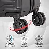 DK Luggage 56x45x25 cm Cabin Size EasyJet Max Jet2 British Airways Lightweight 4 Wheels Carry On Hand Luggage Suitcase ABS147 (Black, Carry-On 20-Inch) - Image 5