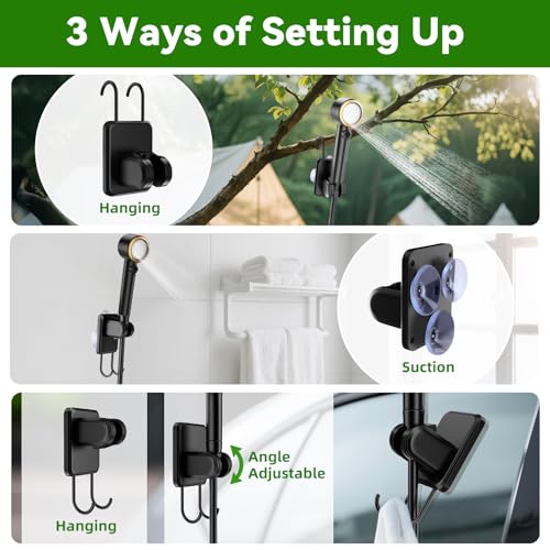 New Gen Portable Camping Shower with Heater & Foldable Bucket, Long-Lasting 6000mAh Rechargeable Camp Shower with Showerhead & Sprayer,Upgraded Pressure,5 Modes,Outdoor Camp Pump for Hiking,Travel,Pet by InkTrail - Image 8