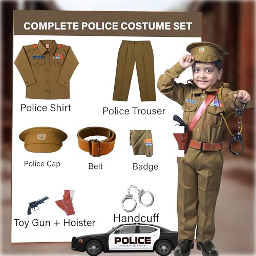 Image of Sarvda Kids Fancy Dress Costume Set | Police, Army Soldier, Pilot, Doctor, Subhash Chandra Bose & Community-Helper Outfit for Boys & Girls