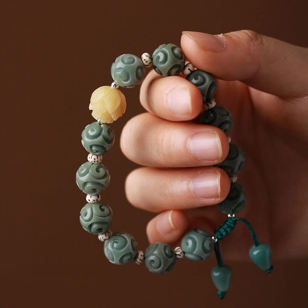 Bracciale con Perline Bodhi Motivo Intagliato. Squisito
