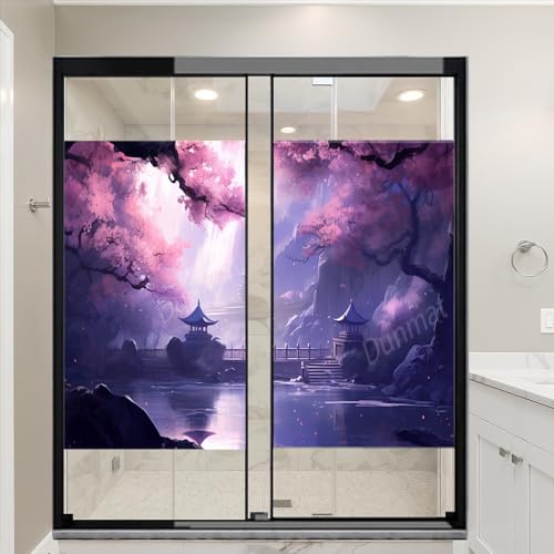 Película de privacidad para ventana con flores rosa 2 piezas miniatura 4