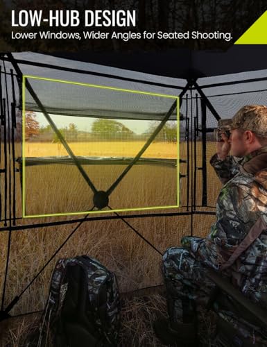 Image of TIDEWE Hunting Blind 360 See Through, Pop Up Ground Blind with Large Door