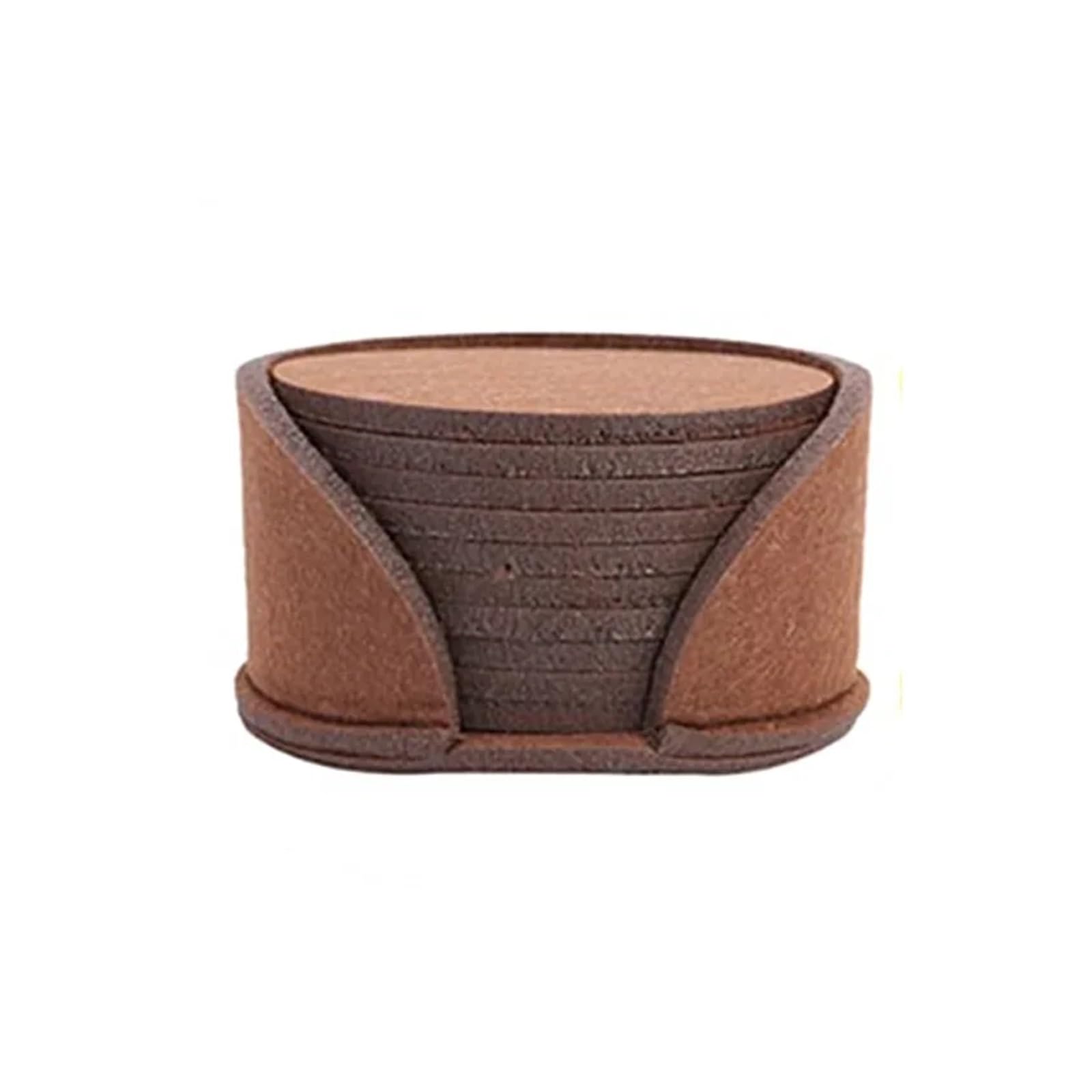 Coasters 10pcs Round Felt Coaster Dining Table Protector Pad Heat Resistant Cup Mat Coffee Tea Hot Drink Mug Placemat Kitchen Accessories(Brown)