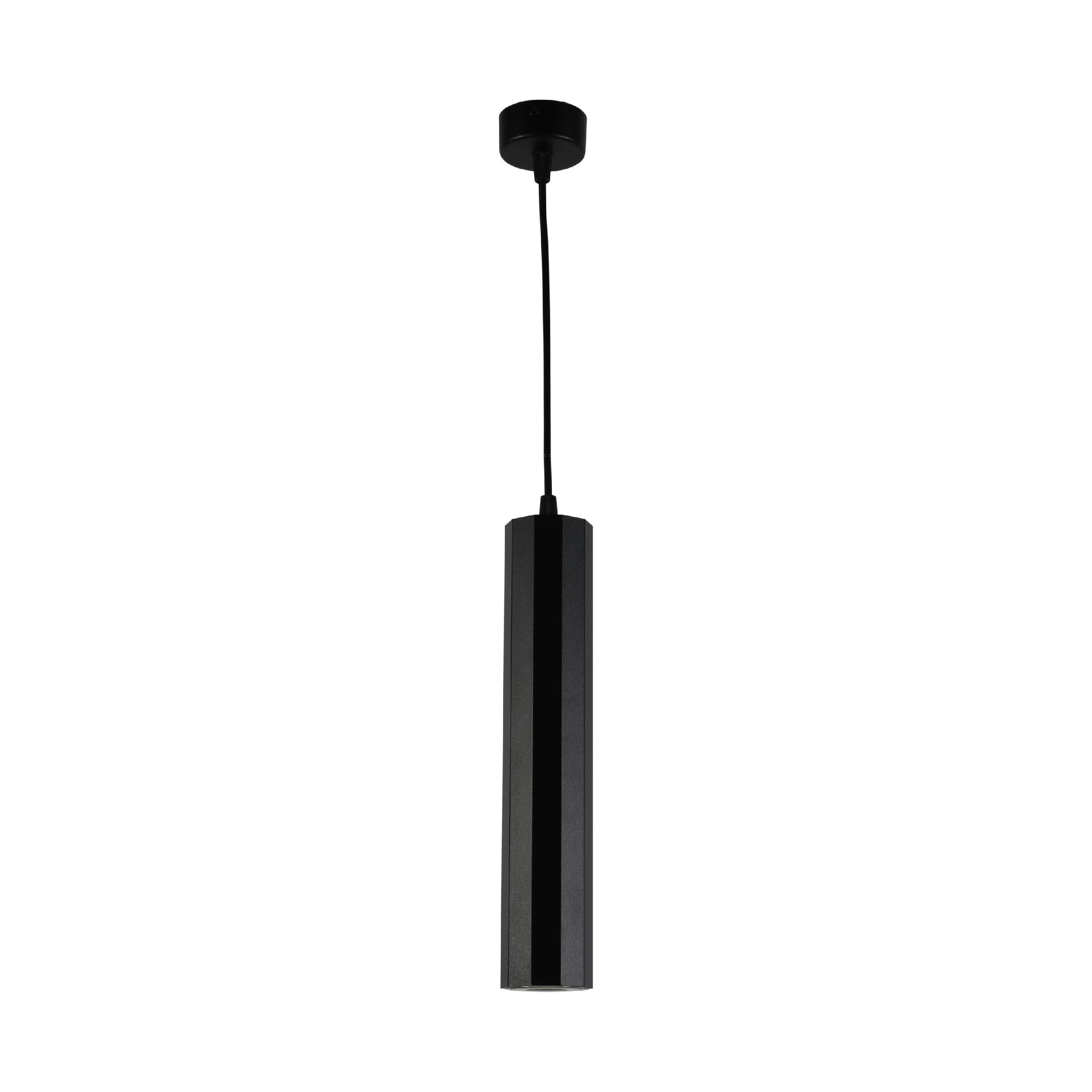 TEKLED myHome Faceted Pendant Downlight with GU10 Socket | Hanging Adjustable Lighting Fixture | for Living Rooms Dining Rooms Kitchen Islands Cafes Restaurants | Black (Bulb not Included)
