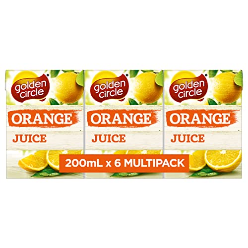 Golden Circle Orange Fruit Juice Box Poppers Multipack Orange Juice No Added Sugar No Artificial Colours, Flavours or Preservatives 200ml (Pack of 6)
