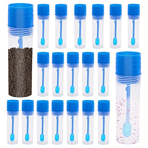 20 Piezas Tubo de Muestras para Heces Vaso de Muestra Fecal con Tapa y Cuchara Tubos de Ensayo de Plástico Desechables Recipiente Muestra Heces para Heces Análisis, Recipiente Estéril (15ml) Cover