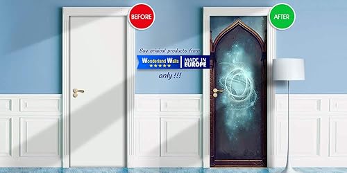 Miniatura 2 de Mural de espejo mágico para puerta. 1 pegatina, calcomanía, envoltura, cubierta, despegar y pegar, autoadhesivo, extraíble (36 x 80 pulgadas)