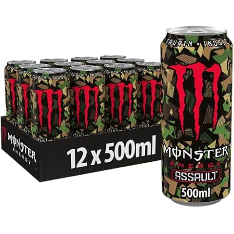 Monster Energy Assault - erfrischender Energy Drink mit 160 mg Koffein - in praktischen Einweg Dosen (12 x 500 ml) Cover