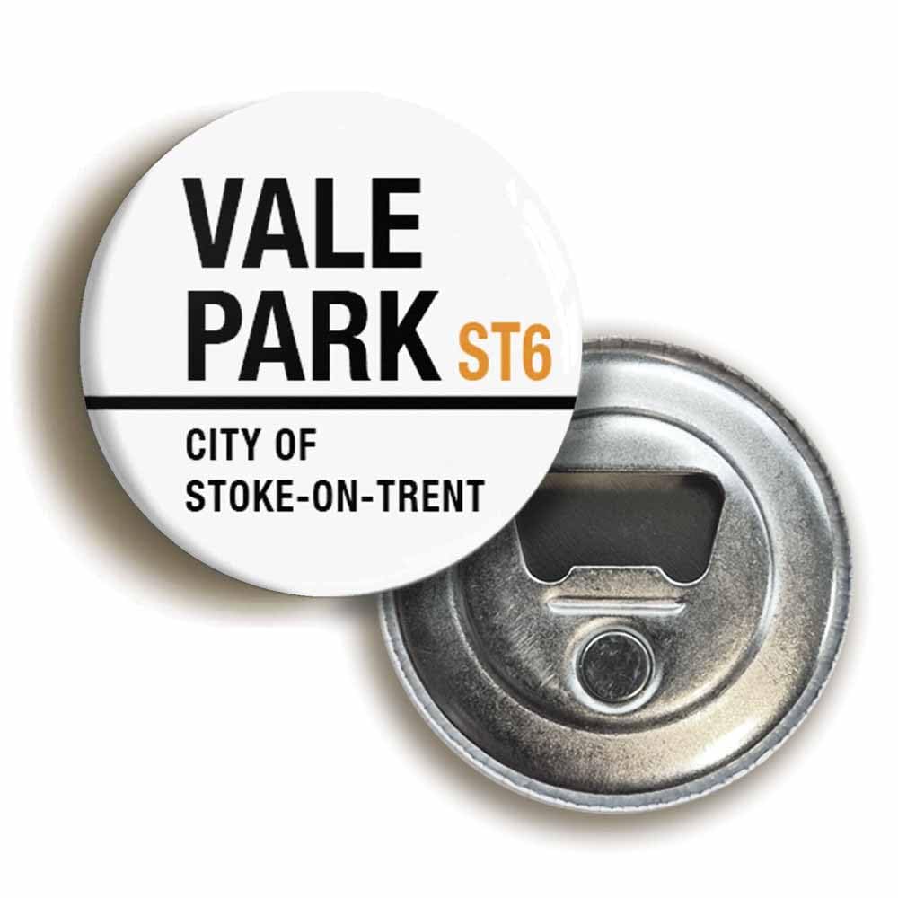 Vale Park ST6 Port Stoke Road Sign Bottle Opener Fridge Magnet (Circular 2.3inch / 59mm Diameter)