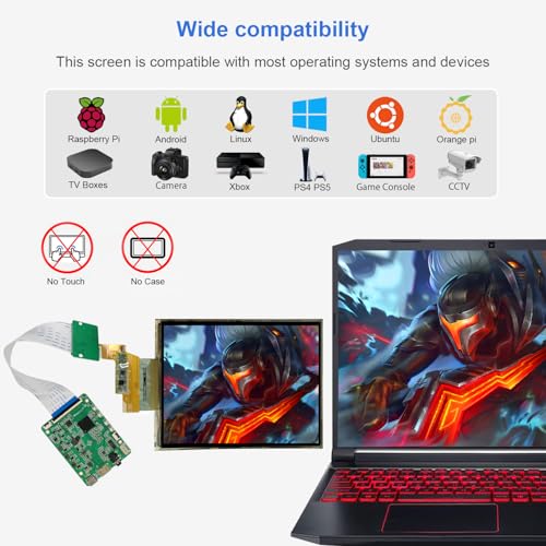 Image of wisecoco 7.8 inch Flexible Display Curved Bendable Screen FHD 1920 * 1440 AMOLED Display with HDMI Driver Board OLED Monitor Without Enclosure Kit for DIY Prototype Demo Compatible with All Systems