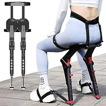 Adjustable chairless Wearable Invisible Chair, Invisible Chair Wearable Exoskeleton Human Wearable Chair, Camping Anywhere Folding Stool Black Bearing 150kg