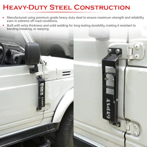 Image of Heavy-Duty Steel Car Door Step Ladder, Multifunctional Roof Access Tool for Gypsy 4x4, Foldable Design, Easy Installation