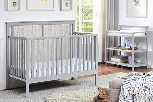 Image of Suite Bebe Connelly 4 in 1 Convertible Baby Crib in Gray with Rockport Wood