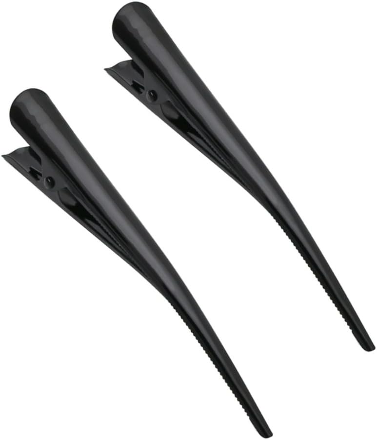 Pair of Black Enamelled Hair Beak Concorde Clip Slide 13cm (5.1) by Pritties Accessories