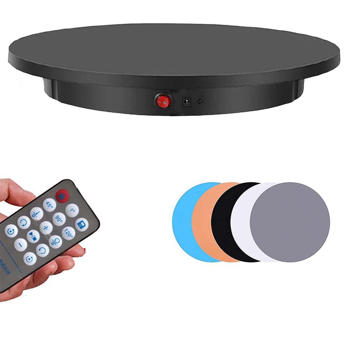 Plateau Tournant De Photographie électrique À 360 Degrés,Présentoir Rotatif Électrique 60cm/42cm,Plateau De Présentation Rotatif Automatique Parfaite pour Photographie,Vidéo,Black-60CM