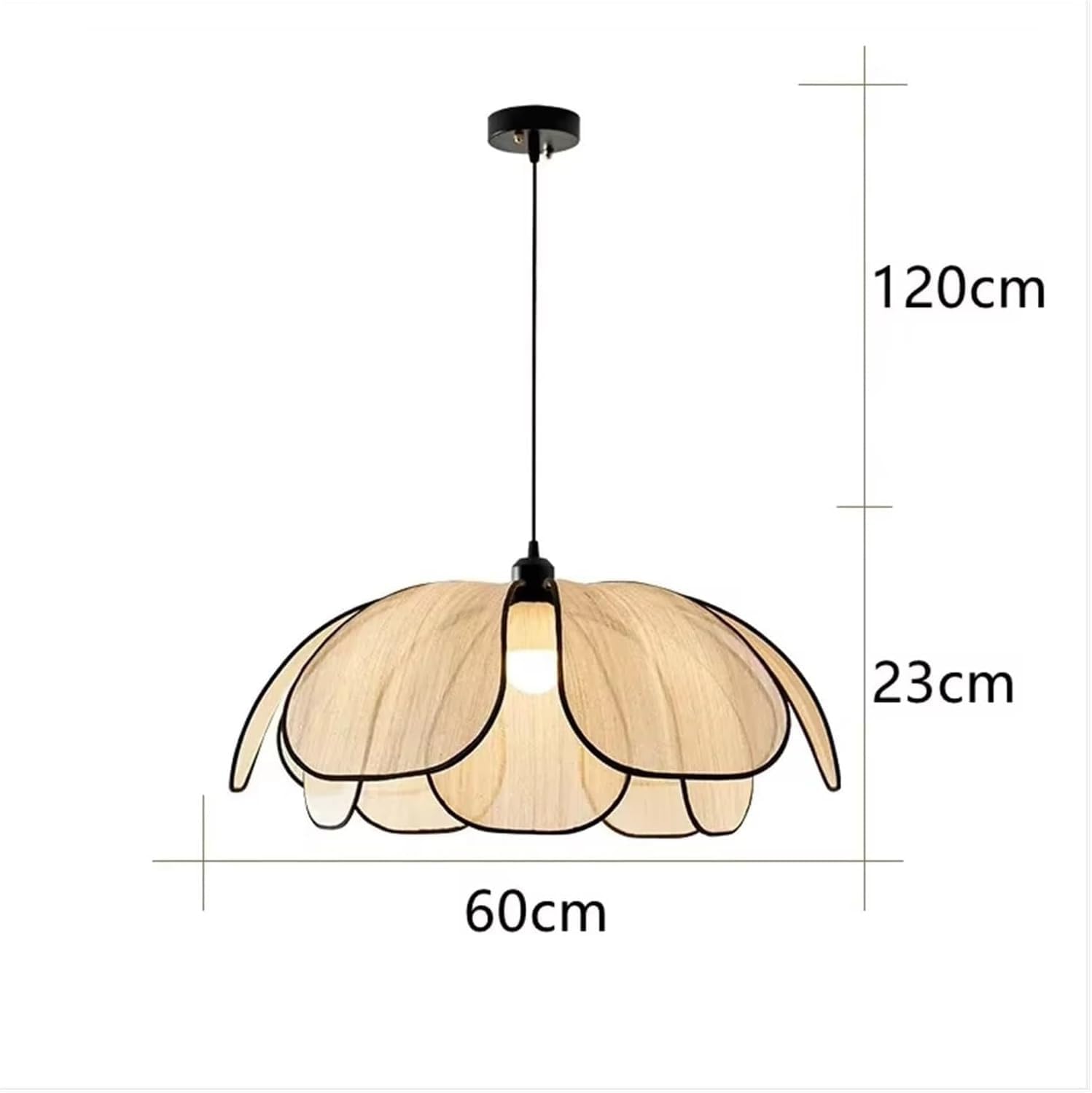 Pendant Lamp Nordic Chandelier Living Room Kitchen Dining Room Bedroom Home Indoor Lighting Hanging Light(D 60cm)