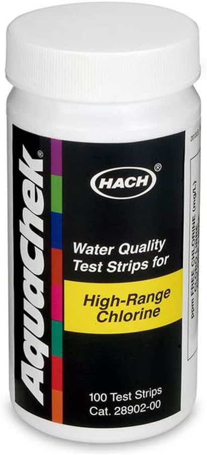 Hach Company Hach 2890200 Aquachek Free Chlorine Test Strip, 0-600 Mg/L