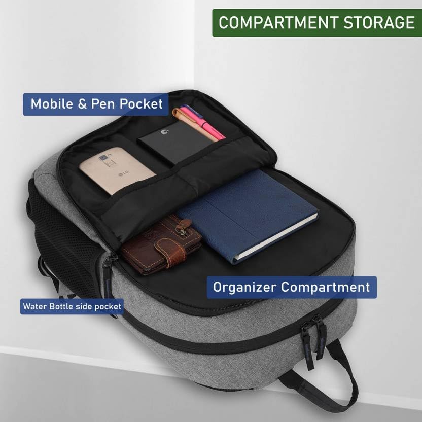 Image of SB COLLECTION True Laptop Backpack, Polyester, Medium 30L, Water Resistant, Multi-Compartment, for Travel and Office