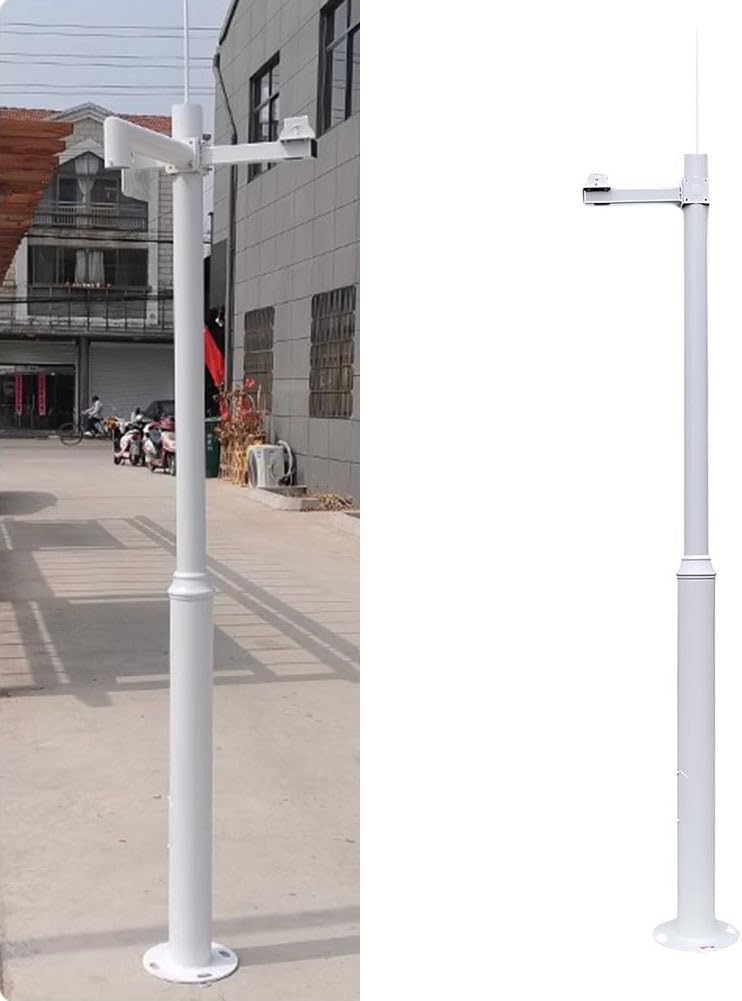 Security Camera Poles for Outside,Surveillance Camera Pole with Lightning Rod & Bracket,Removable Commercial Monitoring Pole,Applicable to Various Cameras,B 3m/9.84ft