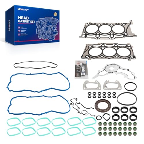 Image of KAX Engine Cylinder Head Gasket Set Kit Compatible with Jeep Wrangler JK Grand Cherokee, Dodge Grand Caravan Charger Durango Journey, Chry-sler 300 200 Town & Country, Ram 1500 Classic 3.6L, HS26541PT