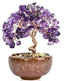 RIVIEVAL Lila handgefertigter Quarz-Kristallbaum – Heilungsdekoration für Zuhause/Büro, Chakra-Thema Glücksbringer Geschenk zum Geburtstag von Frauen (im Karton)