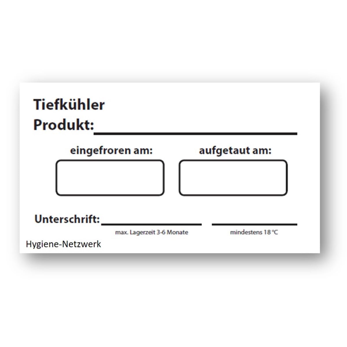Wasserlösliche Etiketten für Tiefkühler. Ideal für Gastronomie und Großküchen. Selbstklebend und rückstandslos auflösbar. 500 Label, lose auf Rolle. Größe 70 x 35mm