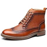 Arkbird Mens Chelsea Boots, Stylish and Comfort Leather Chukka Ankle Boots with Zipper, Reddish Brown-555, 10.5