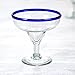 NOVICA Hand Blown Clear Blue Rim Recycled Glass Margarita Glasses, 8 Oz 'Happy Hour' (Set Of 4)