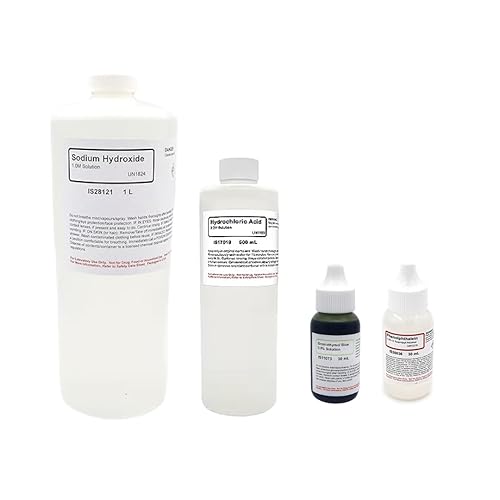 Miniatura 1 de Titration Chemical Essentials Indicadores de ácido clorhídrico, hidróxido de sodio, fenolftaleína y bromotimol azul