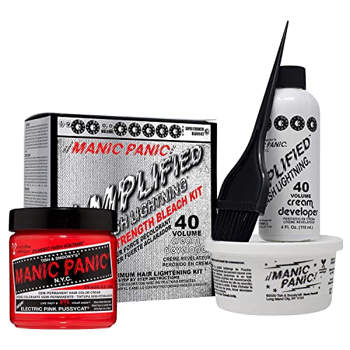 MANIC PANIC Electric Pink Pussycat Hair Dye Bundle with Hair