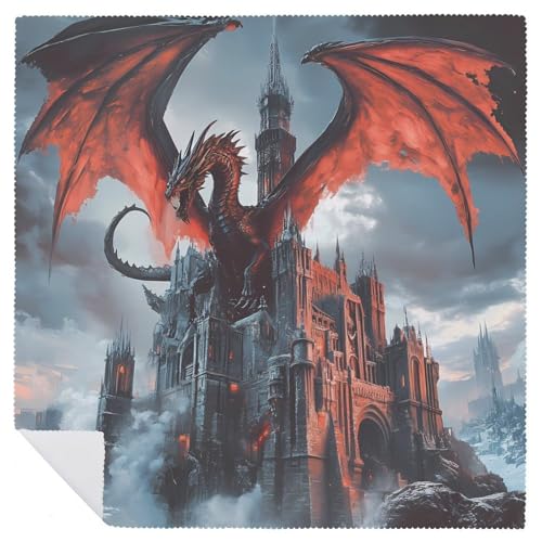 Servilletas de tela para cocina cuadradas Dragon And Castle, paños lavables y suaves de comedor 7