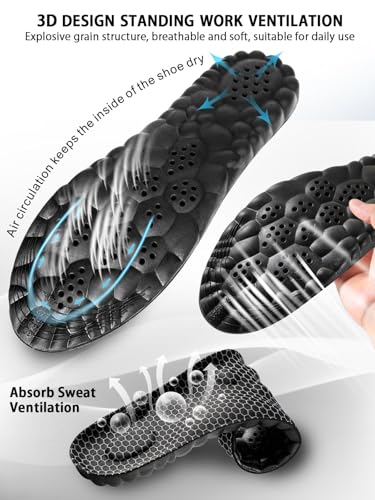 Image of 4D Cloud Insoles for Men, Arch Support Insoles, Memory Foam Insoles, Steppers Insoles Shock Absorption and Cushioning Sports Shoe Insoles for Standing All Day (Graphene Black, Men 8-14（12.4 Inch)