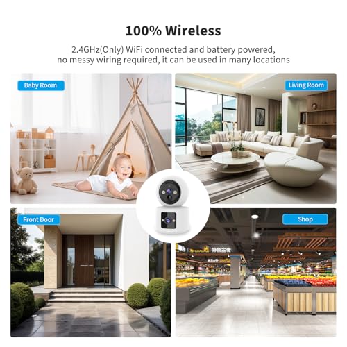 Image of VSTARCAM 2 Lens 2K Indoor Camera with Micro SD Card 32 GB, One-Tap Call, PIR Motion Detection, Color Night Vision, Two-Way Audio