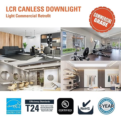 HALO LCR 8 inch Recessed Smooth Canless LED Downlight, 5000 Lumens, 6CCT - image 8